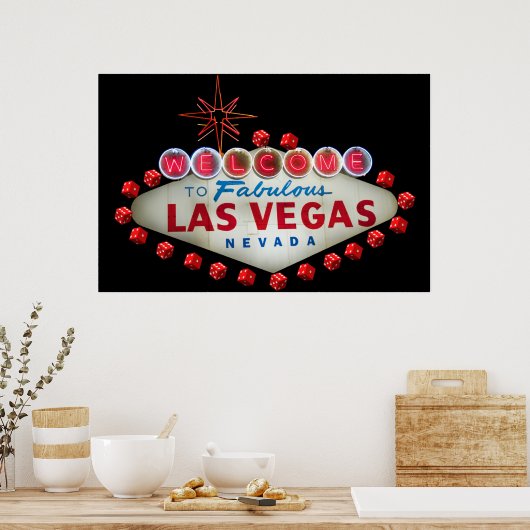 Welkom bij Fabulous Las Vegas + Dice Poster (Keuken)