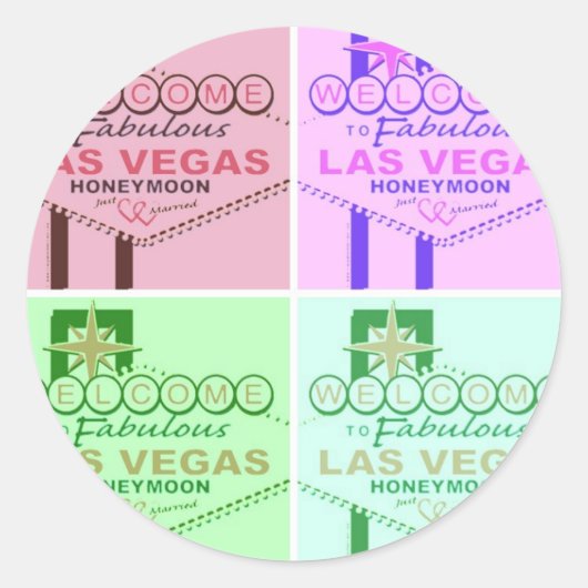 Welkom bij Fabulous Las Vegas Honeymoon Ronde Sticker (Voorkant)