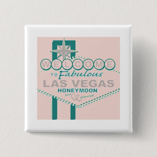 Welkom bij Fabulous Las Vegas Honeymoon Vierkante Button 5,1 Cm (Voorkant)