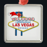 Welkom bij Fabulous Las Vegas Kerstmis Metalen Ornament<br><div class="desc">Welkom bij het ontwerp van Las Vegas Santa Hat</div>