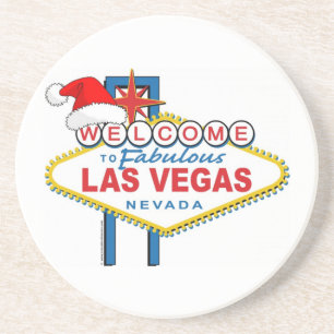 Welkom bij Fabulous Las Vegas Kerstmis Zandsteen Onderzetter