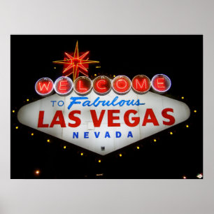 Welkom bij Fabulous Las Vegas Neon Poster Print