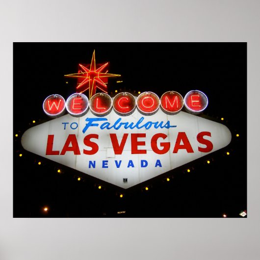 Welkom bij Fabulous Las Vegas Neon Poster Print (Voorkant)
