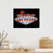 Welkom bij Fabulous Las Vegas Neon Poster Print (Keuken)