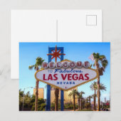 Welkom bij Fabulous Las Vegas Sign Post Kaart (Voorkant / Achterkant)