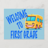 Welkom bij First Grade Bus Briefkaart (Voorkant)