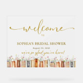 Welkom bij Floral Book Story Vrijgezellenfeest Acryl Bord (Voorkant)