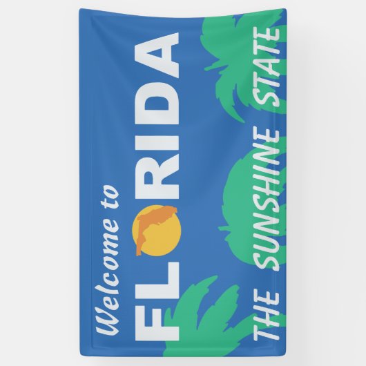 Welkom bij Florida Highway Sign Spandoek (Verticaal)