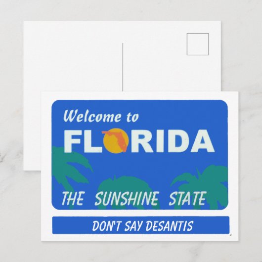 Welkom bij Florida Jouw tekst Briefkaart (Voorkant / Achterkant)