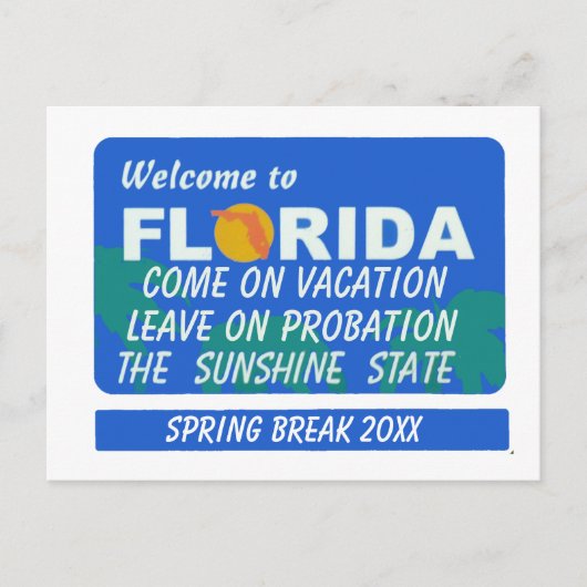 Welkom bij Florida Spring Break Briefkaart (Voorkant)