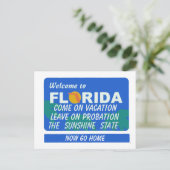 Welkom bij Florida Vakantie Probation Briefkaart (Staand voorkant)