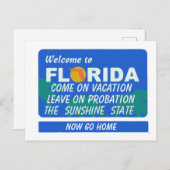 Welkom bij Florida Vakantie Probation Briefkaart (Voorkant / Achterkant)