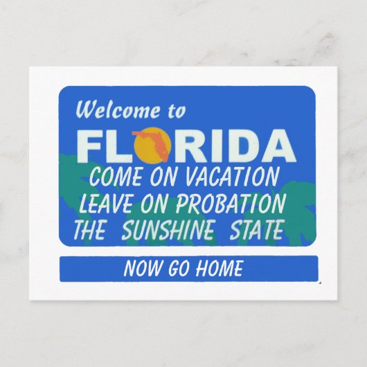Welkom bij Florida Vakantie Probation Briefkaart (Voorkant)