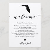 Welkom bij Florida Wedding-brief en reiskaart Programmakaart (Voorkant)