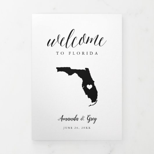 Welkom bij Florida Wedding-brief & reisroute Drieluik Programma (Cover)