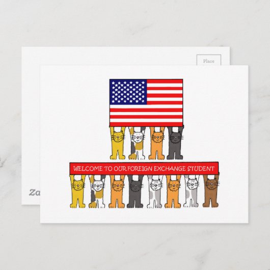 Welkom bij Foreign Exchange Student in de Verenigd Briefkaart (Voorkant / Achterkant)