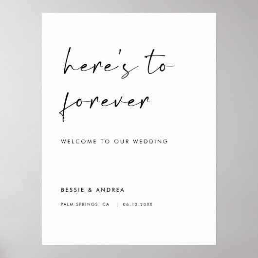 Welkom bij Forever Modern Wedding Poster (Voorkant)