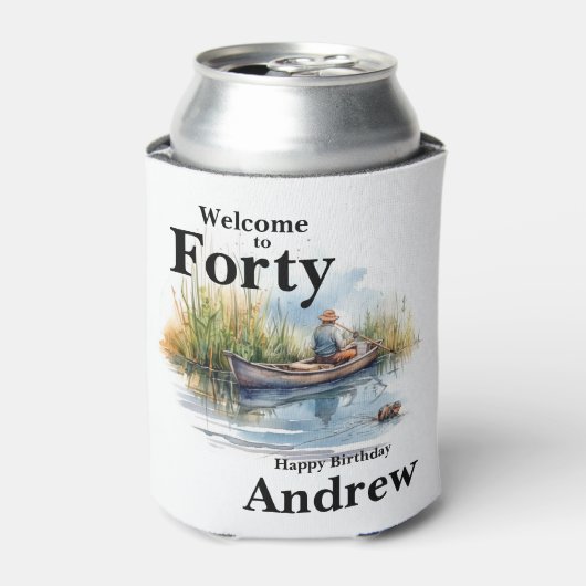Welkom bij Forty Mannen Waterverf Vist Blikjeskoeler (Blikje Voorkant)