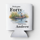 Welkom bij Forty Mannen Waterverf Vist Blikjeskoeler (Achterkant)