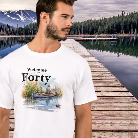 Welkom bij Forty Mannen Waterverf Vist T-shirt