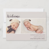 Welkom bij Foto Ecru Baby Aankondiging (Voorkant)