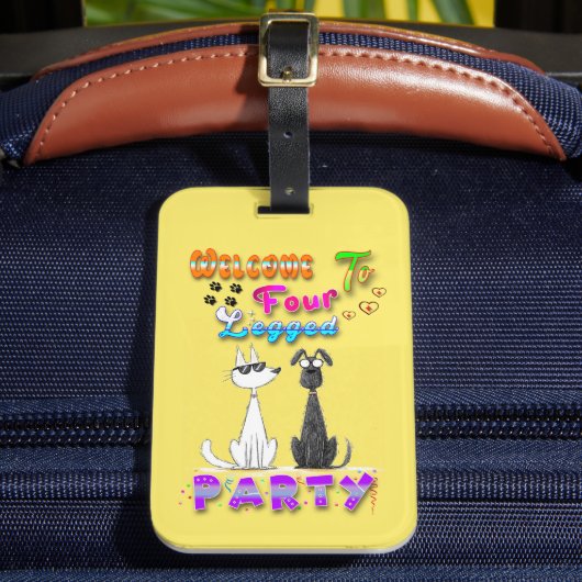 Welkom bij Four Legged Party Bagagelabel (Voorkant Insitu 2)