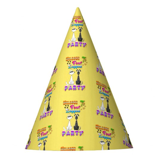 Welkom bij Four Legged Party Feesthoedjes (Voorkant)