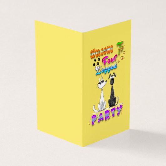 Welkom bij Four Legged Party Kaart (Buitenkant)