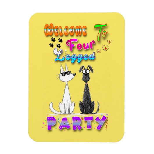 Welkom bij Four Legged Party Magneet (Verticaal)