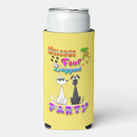Welkom bij Four Legged Party Seltzer Blikjeskoeler (Seltzer Voorkant)