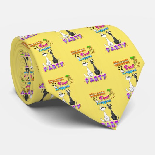Welkom bij Four Legged Party Stropdas (Opgerold)