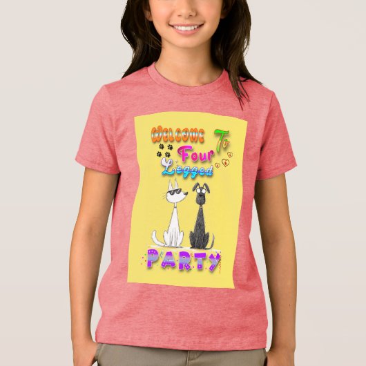 Welkom bij Four Legged Party Tri-Blend Shirt (Voorkant)