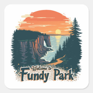 Welkom bij Fundy National Canadian Park Vierkante Sticker