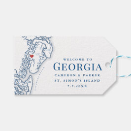 Welkom bij Georgia Map Elegant Wedding Cadeaulabel