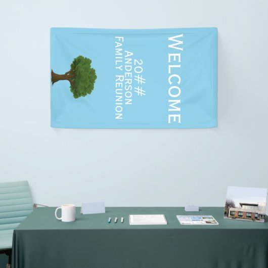 Welkom bij gezinshereniging spandoek (Beurs)