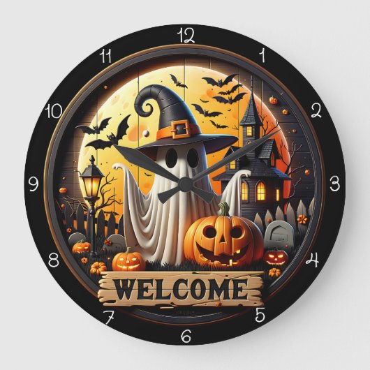 Welkom bij Ghost Halloween Night Grote Klok (Voorkant)
