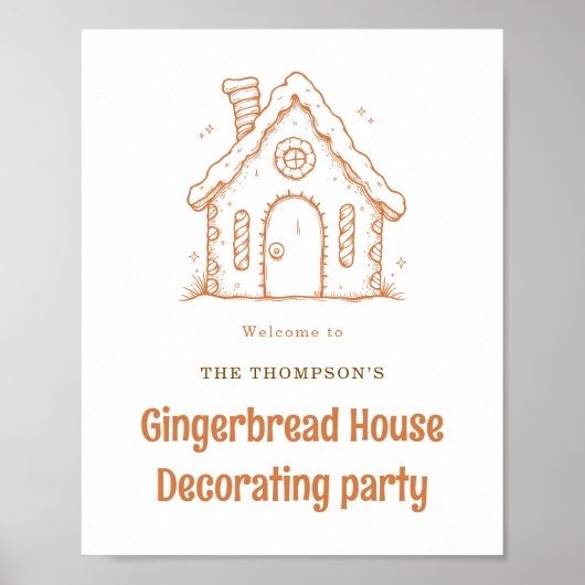 Welkom bij Gingerbread House Decorating Christmas Poster (Voorkant)
