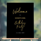 Welkom bij Gold & Black Modern Birthday Party Acryl Bord (Neutraal)