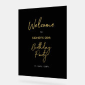 Welkom bij Gold & Black Modern Birthday Party Acryl Bord (Hoek)