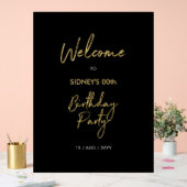 Welkom bij Gold & Black Modern Birthday Party Acryl Bord (Huwelijk)