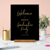 Welkom bij Gold & Black Modern Gradun Party Acryl Bord (Huwelijk)