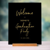Welkom bij Gold & Black Modern Gradun Party Acryl Bord (Neutraal)