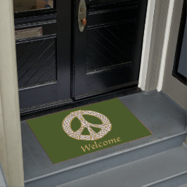 Welkom bij Gold en White Celtic Peace Sign Deurmat
