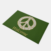 Welkom bij Gold en White Celtic Peace Sign Deurmat (Schuin)