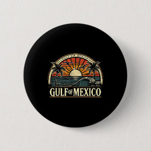Welkom bij Golf van Mexico Retro Strand Surfen Ronde Button 5,7 Cm