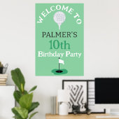 Welkom bij Golfing verjaardagsfeestje Poster (Thuiskantoor)