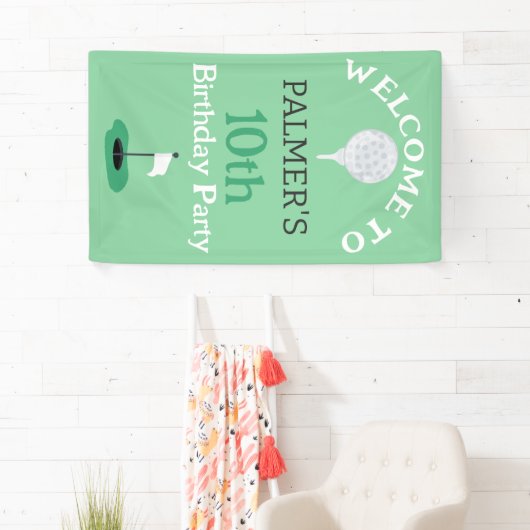 Welkom bij Golfing verjaardagsfeestje Spandoek (Insitu)