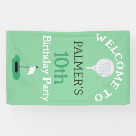 Welkom bij Golfing verjaardagsfeestje Spandoek (Horizontaal)