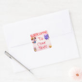 Welkom bij [Grade/Class]  Teacher Vierkante Sticker (Envelop)