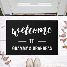 Welkom bij Grammy & Grandpas gepersonaliseerd zwar Deurmat
